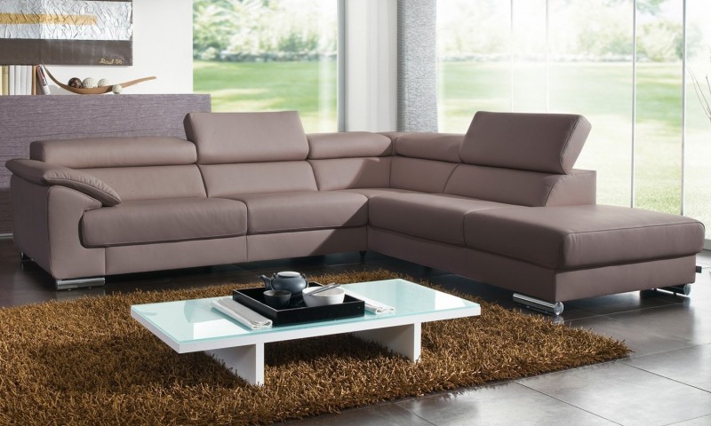 Contemporary Living Room Furniture Grey Schillig Sofa Glass Top